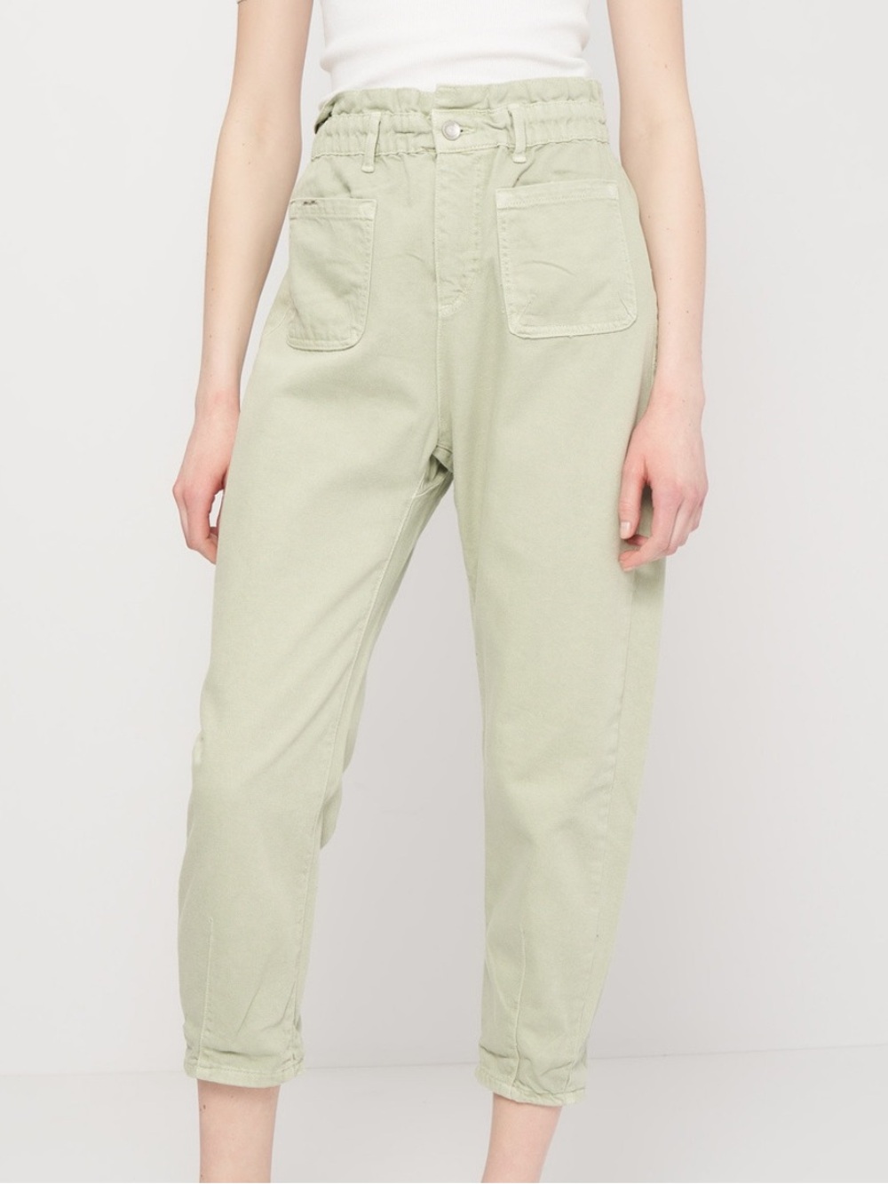 Zara women’s paper bag scrunch high waisted pants